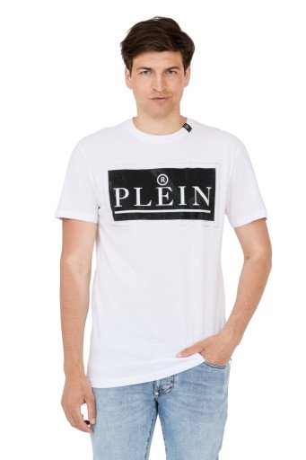 PHILIPP PLEIN Pánske tričko biele s veľkým logom XXL