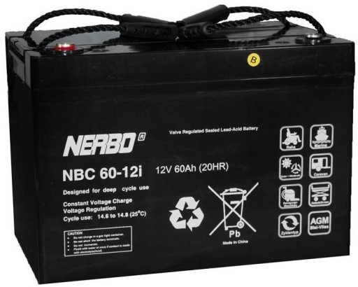 Нербо nbc60-12i 12v 60ah vrla agm nbc 60-12i