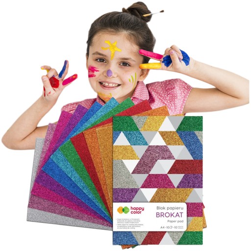 Блок блискіток HAPPY COLOR А4 10К 150г 10 кольорів