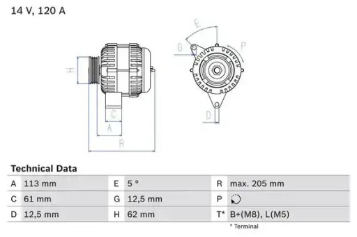 Генератор 0 986 049 530 bosch alfa romeo fiat