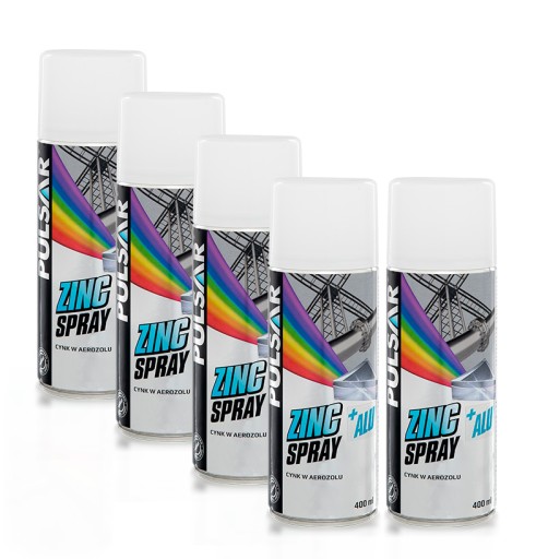 PULSAR цинк + алюминий спрей цинк 400 мл x5