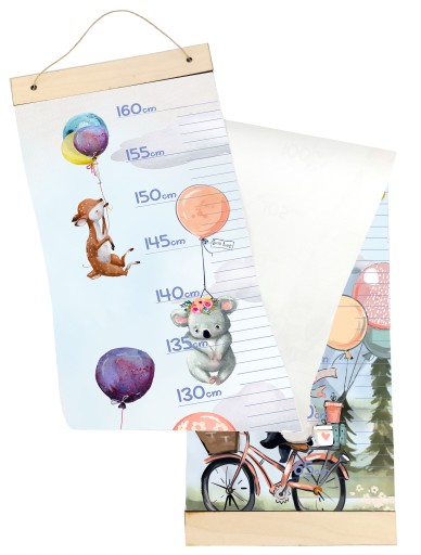 Діаграма зросту, висить, полотно, тварини, повітряні кулі