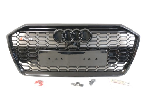 18-24 - Решетка радиатора rs6 new решетка радиатора audi a6 c8 2018-24 (s-line) полностью черная pdc