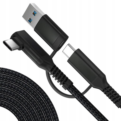 Кабель підключення 90 градусів для Quest Black 3 м 10 футів 2 в 1