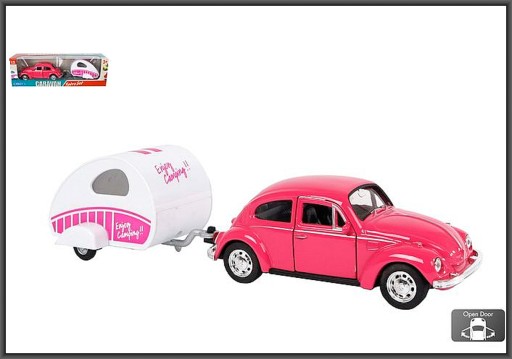 Автомобіль VW Beetle з причепом 21см Hipo 540372 метал