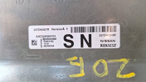Centralina Motore Renault Zoe 237D40307R come nuovo
