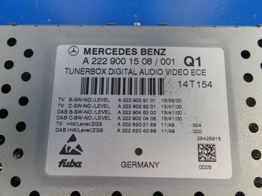 MERCEDES S KLASA W222 TUNERBOX amplifier radio AUDIO
