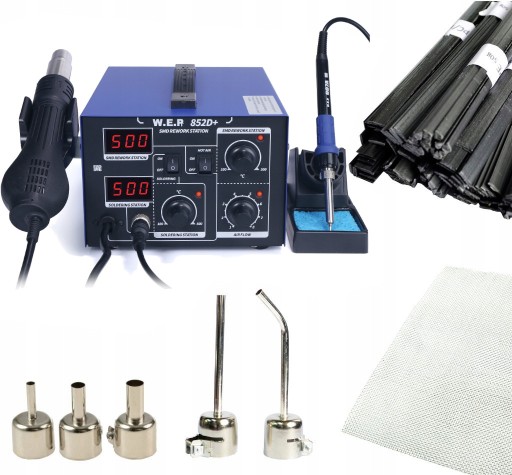 WEP 852D+ АПАРАТИ ДЛЯ ЗВАРЮВАННЯ ПЛАСТИКУ + НАСАДКИ ДЛЯ ЗВ'ЯЗУВАЛЬНОЇ СІТКИ