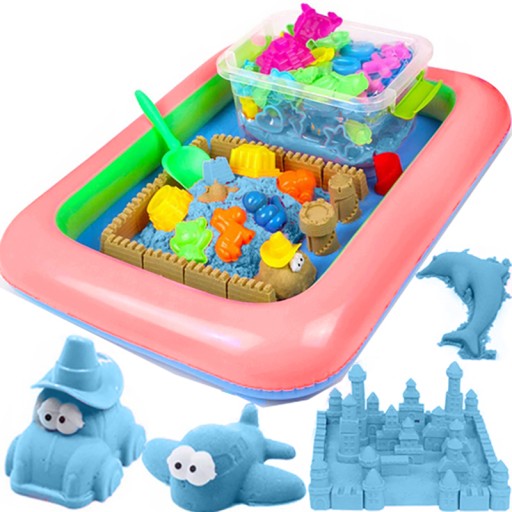 КІНЕТИЧНИЙ ПІСОК 3 КГ БАСЕЙН + ФОРМИ ВЕЛИКИЙ НАБІР