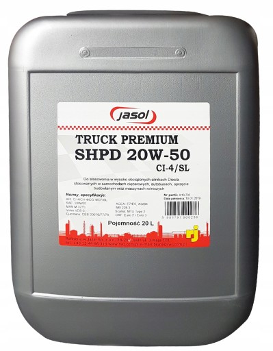 МАСТИЛО МОТОРНЕ JASOL SHPD 20W50 20L