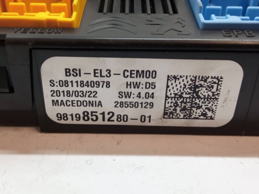 Scatola BSI 9819851280 EL3 Citroen C3 III (2016-2024)