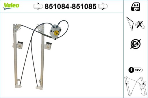 851084 - Склопідйомник передній лівий - valeo val851084