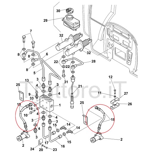 3551462M91 - ЛИНИЯ ТОРМОЗНОГО ЦИЛИНДРА LANDINI MCCORMICK