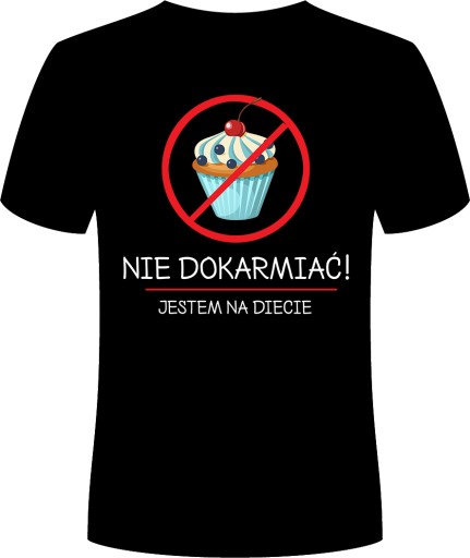 Koszulka Męska Jestem na Diecie Czarna 4XL