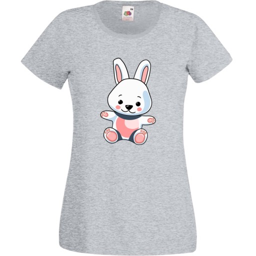 Koszulka króliczek zajączek XS szara