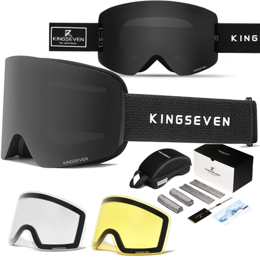 Гірськолижні окуляри King Seven KS9802 C04 BLACK UV-400 фільтр кат.3