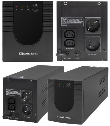 Джерело безперебійного живлення ups qoltec 1500w/900w 2x 9ah комп'ютерний маршрутизатор зарядний пристрій