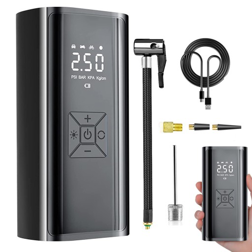 КОМПРЕСОР-НАСОС ДЛЯ ВЕЛОСИПЕДНОГО АВТОМОБІЛЯ АКУМУЛЯТОРНИЙ 6000 МАГ