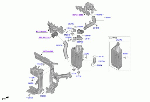 282712R000 28271-2R000 - РАДИАТОР ИНТЕРКУЛЕР KIA SORENTO 2020-2.2 CRDI
