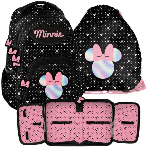 Рюкзак шкільний багатокамерний Minnie Mouse Paso чорний, Відтінки рожевого