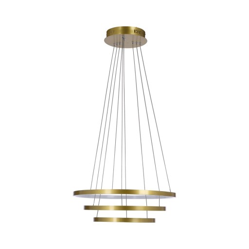 Lampa Wisząca Ring Lune Żyrandol Okrągły 50+40+30 Złoty 60W Led 4000K