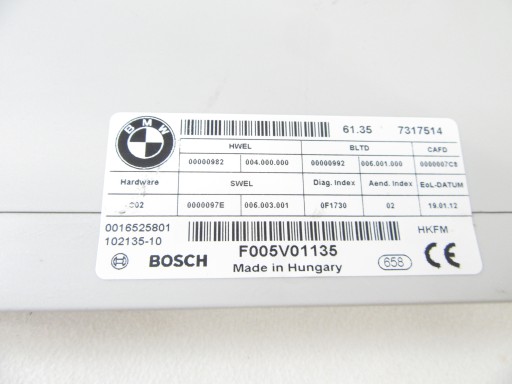 control unit module bonnet electrical HKL BMW 5 F11 Kombi Touring 7317514