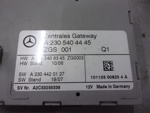 MERCEDES R230 SL 500 LIFT modulo GATEWAY A2305404445