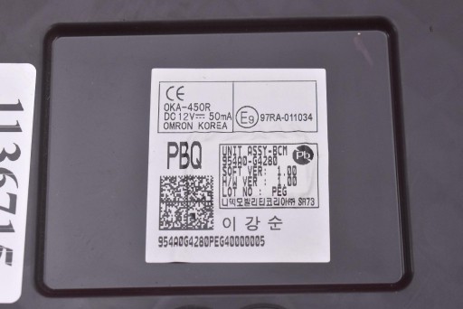 unité de commande électronique uce module BCM 954A0-G4280 HYUNDAI I30 3 III PD 1.6 CRDI 115 KM LIFT