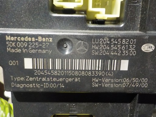 MERCEDES-BENZ C W204 module SAM 2045458201 2045456132 2044423500