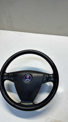 steering wheel, SAAB 93 9-3 II 2002-2006 leather STAN IDEALNY PPRZEDLIFT