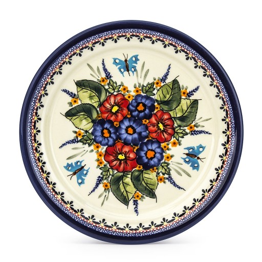 Obedový tanier keramická dlažba okrúhly BOLESŁAWIEC DEK.149 ART. 25 cm H2