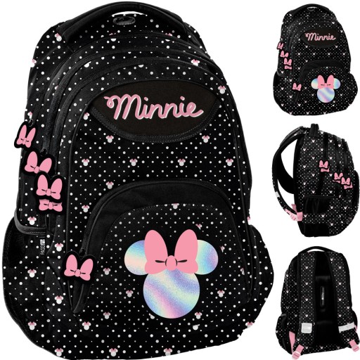 Багатокамерний рюкзак Paso Мінні Маус 38 х 29 х 16 см чорно-рожевий