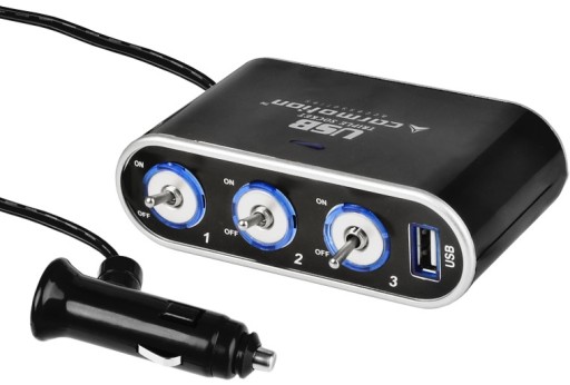 РАЗВЕТВИТЕЛЬ ПРИКУРИВАТЕЛЯ 12/24 В USB-ПЕРЕКЛЮЧАТЕЛИ
