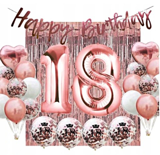 НАБІР ПОВІТРЯНИХ КУЛЬ 18 18 BIRTHDAY ROSE GOLD LARGE XL
