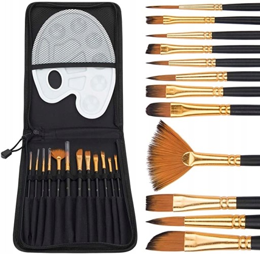 НАБІР ПЕНЗЛИКІВ ДЛЯ ХУДОЖНЬОГО РОЗПИСУ 12 ПІДДОНІВ