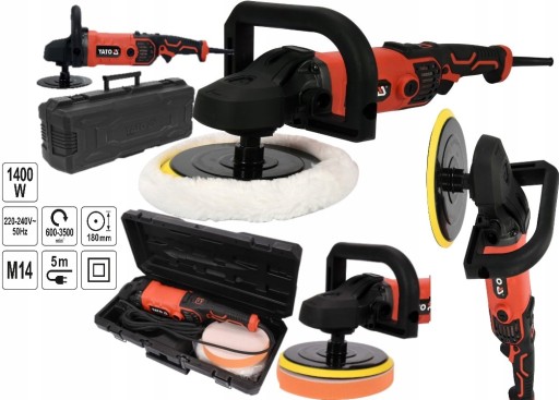 ПОЛІРУВАЛЬНА МАШИНА 1400W 180MM 600-3500 RPM M14 YT-82196