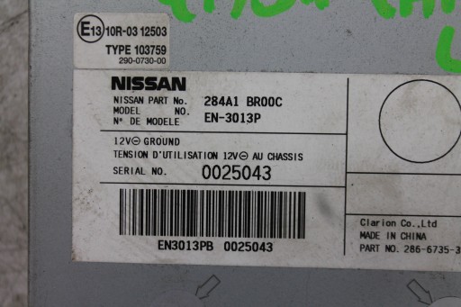 MODULO KAMERY 284A1BR00C QASHQAI J10 LIFT 09-13
