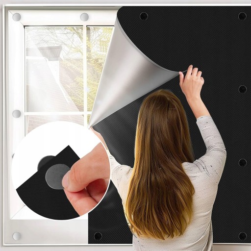 Tkanina zaciemniająca na oknie 100 x 146 cm bez wiercenia na magnetycznym