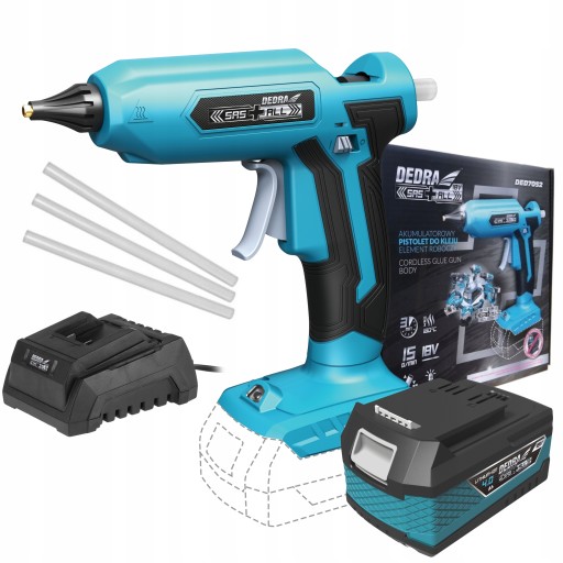 АККУМУЛЯТОРНЫЙ КЛЕЕВОЙ ПИСТОЛЕТ DEDRA 18 В + 4 Ач