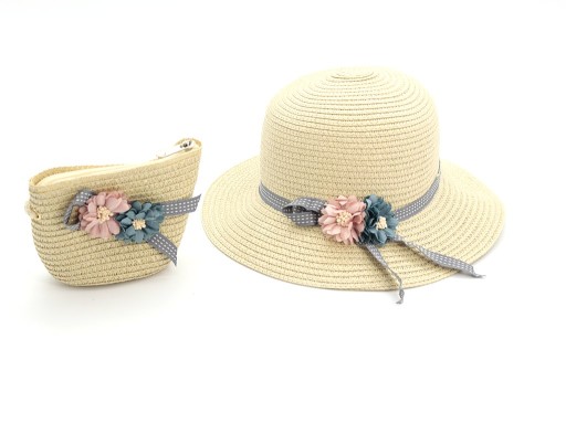 ДИТЯЧА ДІВЧАЧКА СОЛОМ'ЯНИЙ КЕЛЮХ + СУМКА