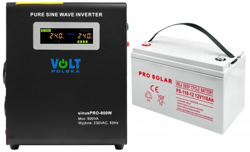 Источник бесперебойного питания sinus pro vol, польша, 800 ва/500 вт, насос agm с постоянной фазой, 110 ач