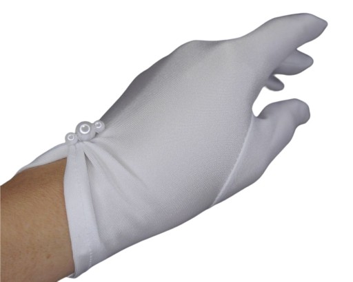 Рукавички для причастя з перлами