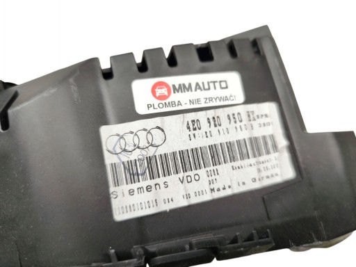 dials dials AUDI A8 D3 (2002-2005) 4.2 V8 335KM 4E0920950HX EUROPA