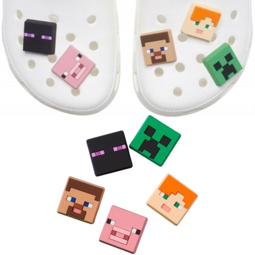 PRZYPINKA CROCS JIBBITZ DO BUTOW PIN ZESTAW CHARMS 5 SZTUK MINECRAFT GRA 15888778037 Allegro.pl