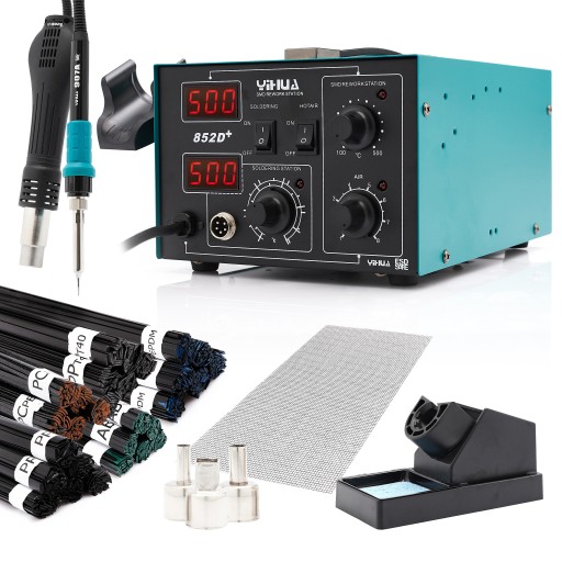 МАШИНА ДЛЯ СВАРКИ ПЛАСТИКОВ 852D+ НАБОР СВЯЗУЮЩИХ, СЕТОЧНЫЕ НАСАДКИ