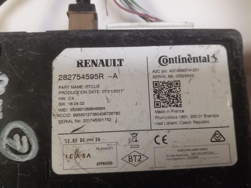Unité de contrôle Module Navigation RENAULT MEGANE IV 282754595R 16-24