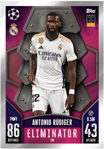 Картка Topps Match Attax 23/24 ELIMINATOR - 140 ANTONIO RUDIGER