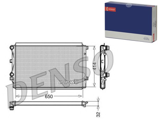 DENDRM32015/RS4 - Радіатор двигуна denso 1k0121251h 1k0121253h 1k01