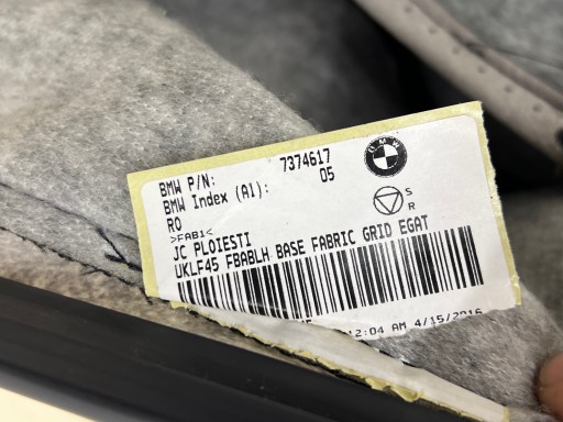 BMW X1 F48 F45 F46 F49 2018 OPARCIE Siège Gauche MATERIAL