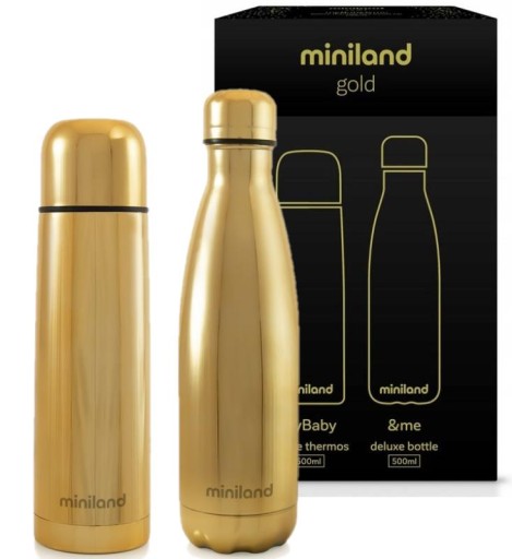 Miniland Termos + Butelka Deluxe 2 x 500 ml GOLD 12649732934